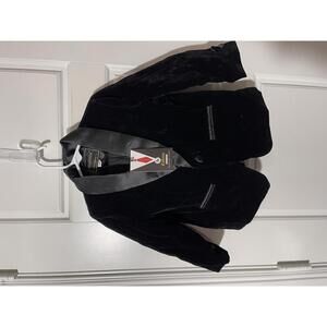 KIDINIX Boys Suits for Kids Size 4 Black Velvet 2 Pieces Shawl Lapel